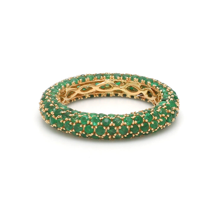 Emerald Pave Eternity Ring - qivii