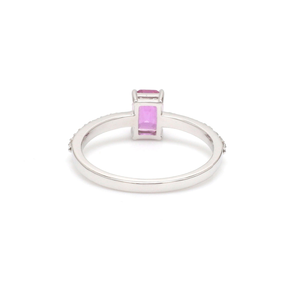 Pink Sapphire Octagon Diamond Ring - qivii