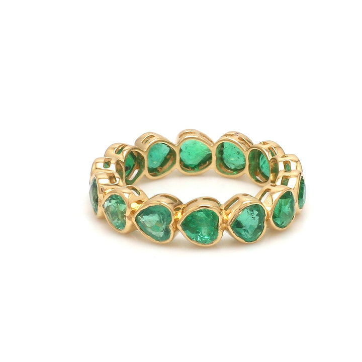 Emerald Heart Bezel Set Ring - qivii