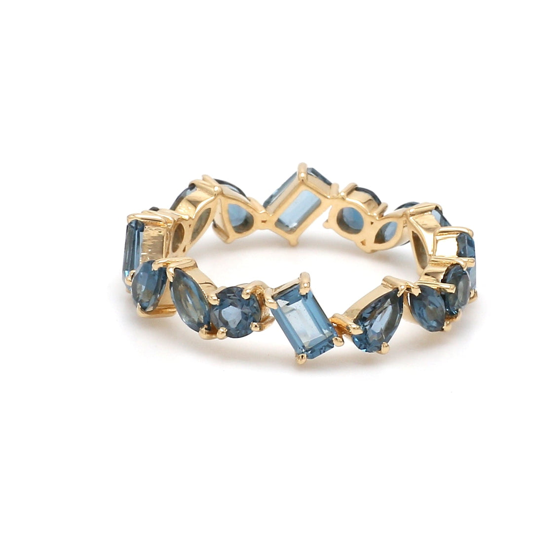 Blue Topaz Mix Shape Ring - qivii