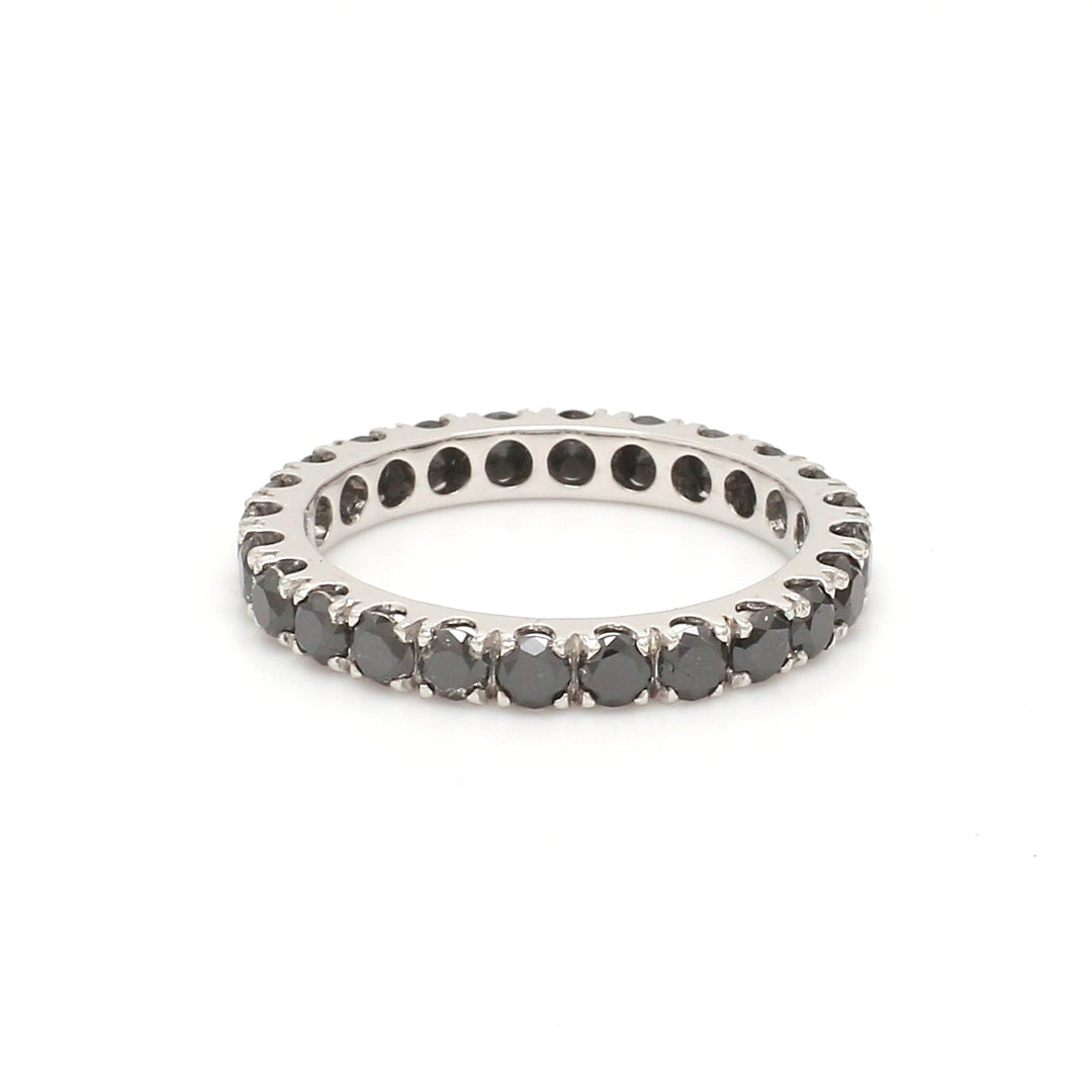 Black Diamond Round Eternity Ring - qivii