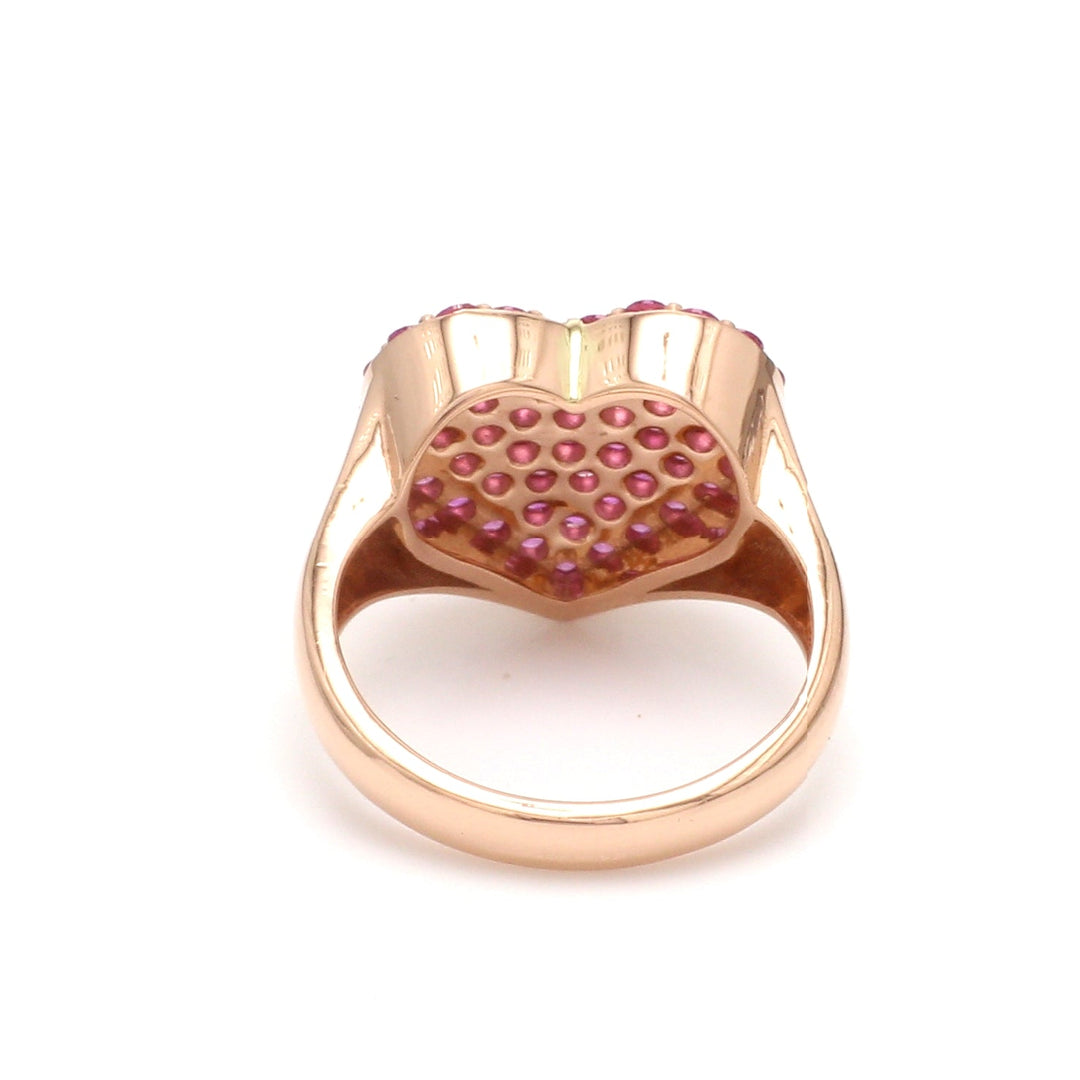 Pink sapphire heart Ring - qivii