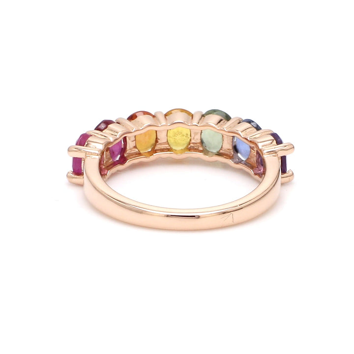 Rainbow Sapphire Seven Stone Ring - qivii