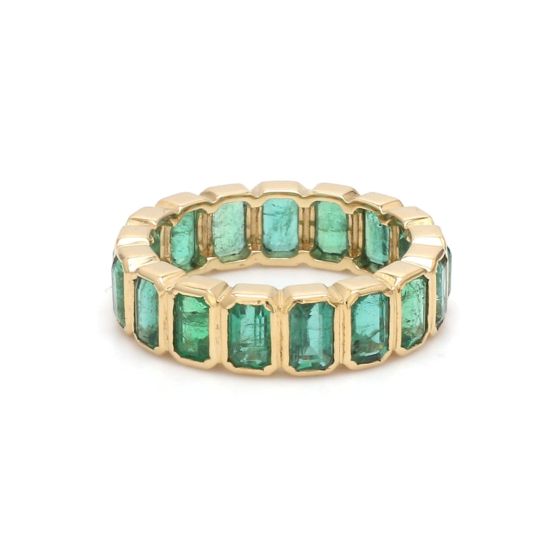 Emerald Bezel Set Emerald Cut Ring - qivii