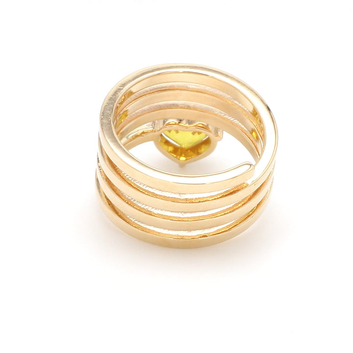 Yellow Sapphire Spiral Ring - qivii