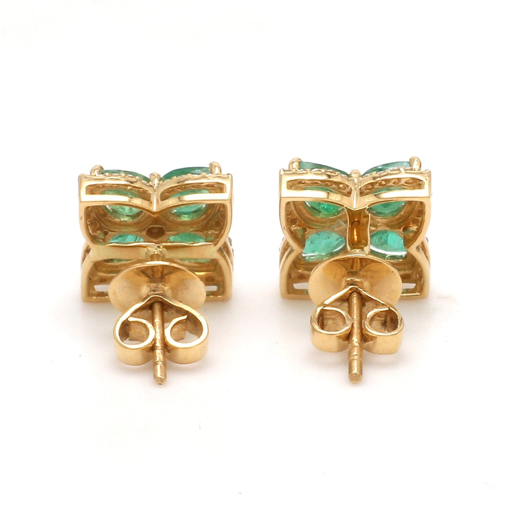 Emerald Four Pear Studs - qivii