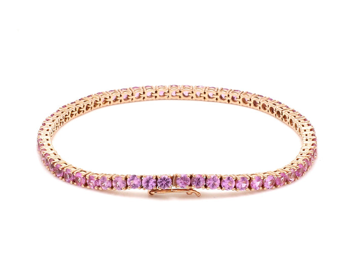 Pink Sapphire 2.50MM Round Bracelet - qivii