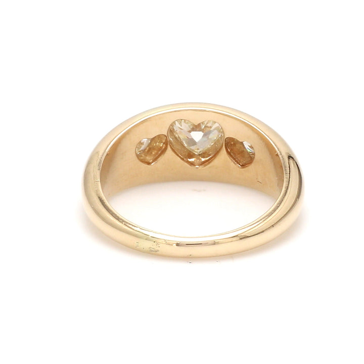 Diamond Three Heart Gypsy Ring - qivii