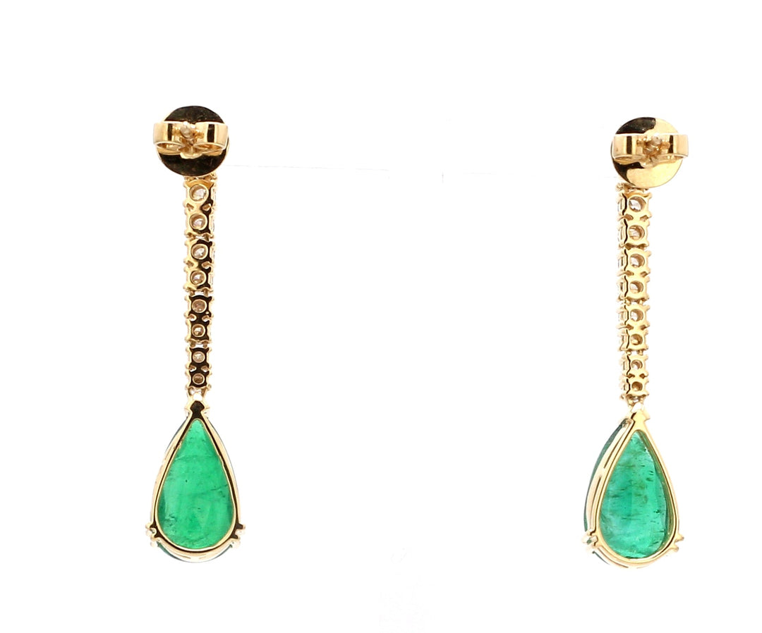 Emerald Pear Diamond Earrings - qivii