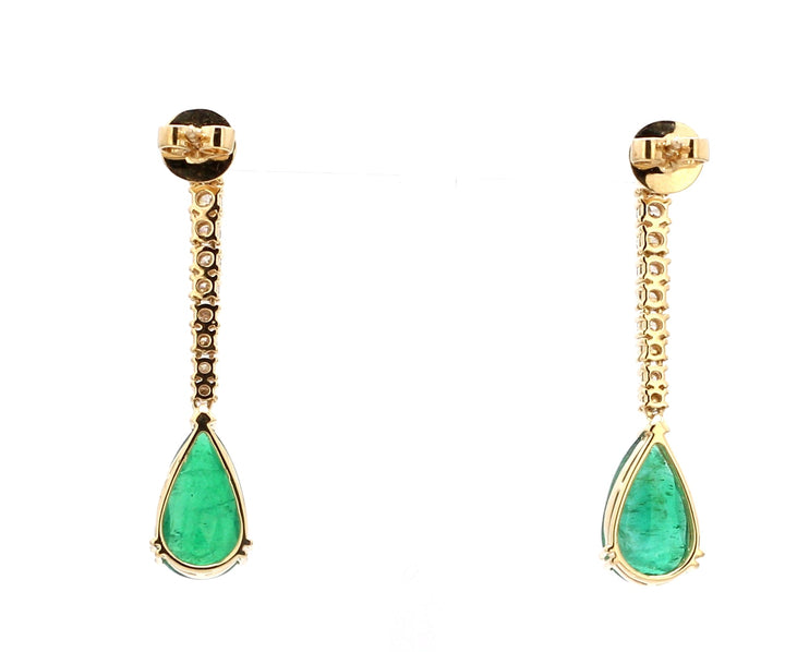 Emerald Pear Diamond Earrings - qivii