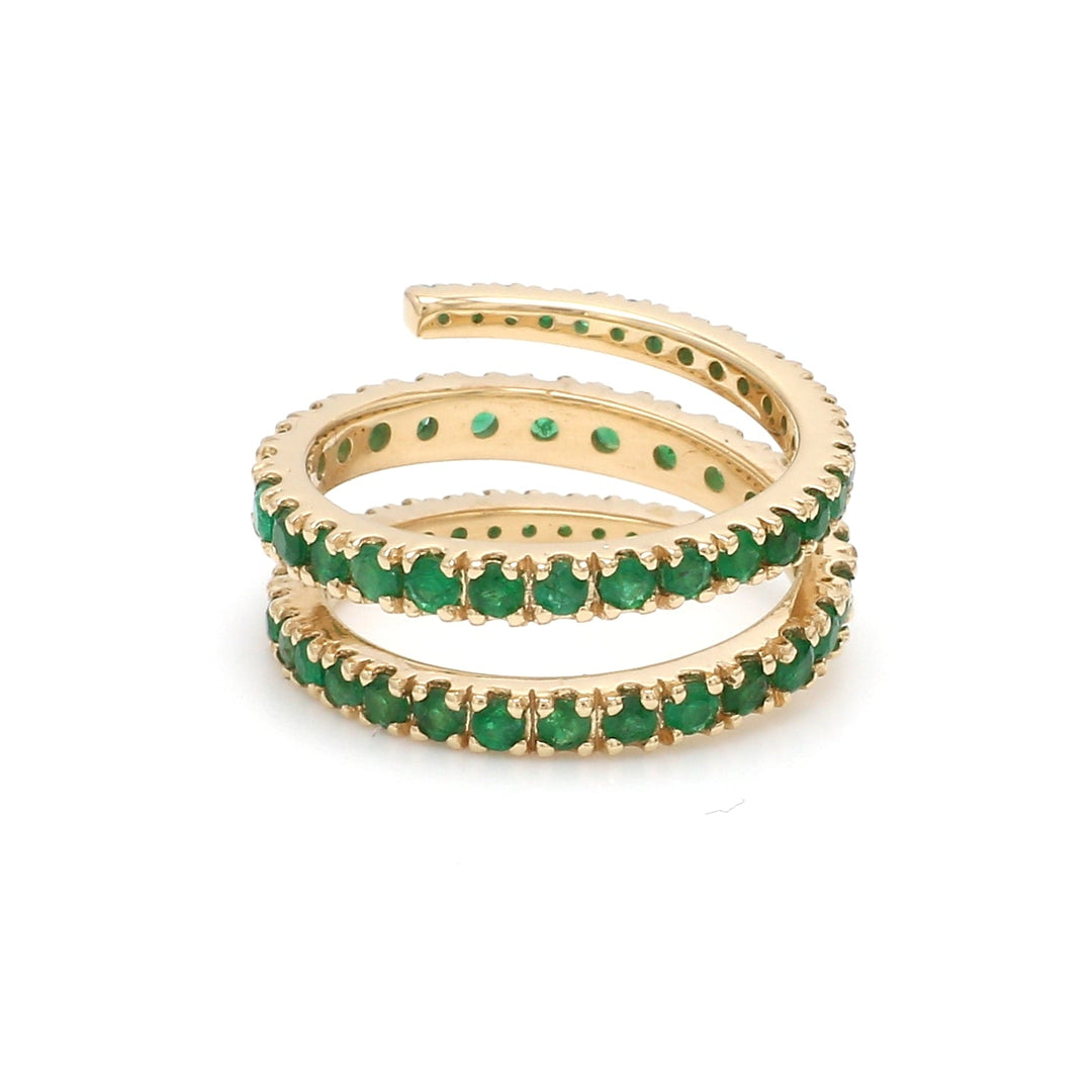 Emerald Spiral Ring - qivii