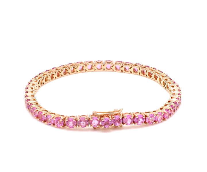 Pink Sapphire 3.50MM Round Bracelet - qivii