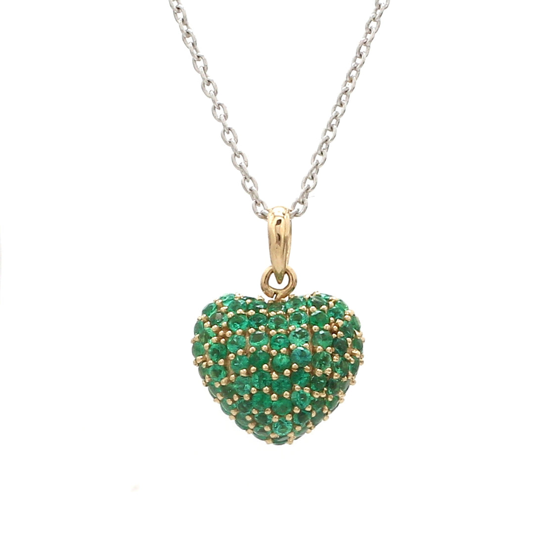 Emerald Pave Heart Pendant - qivii