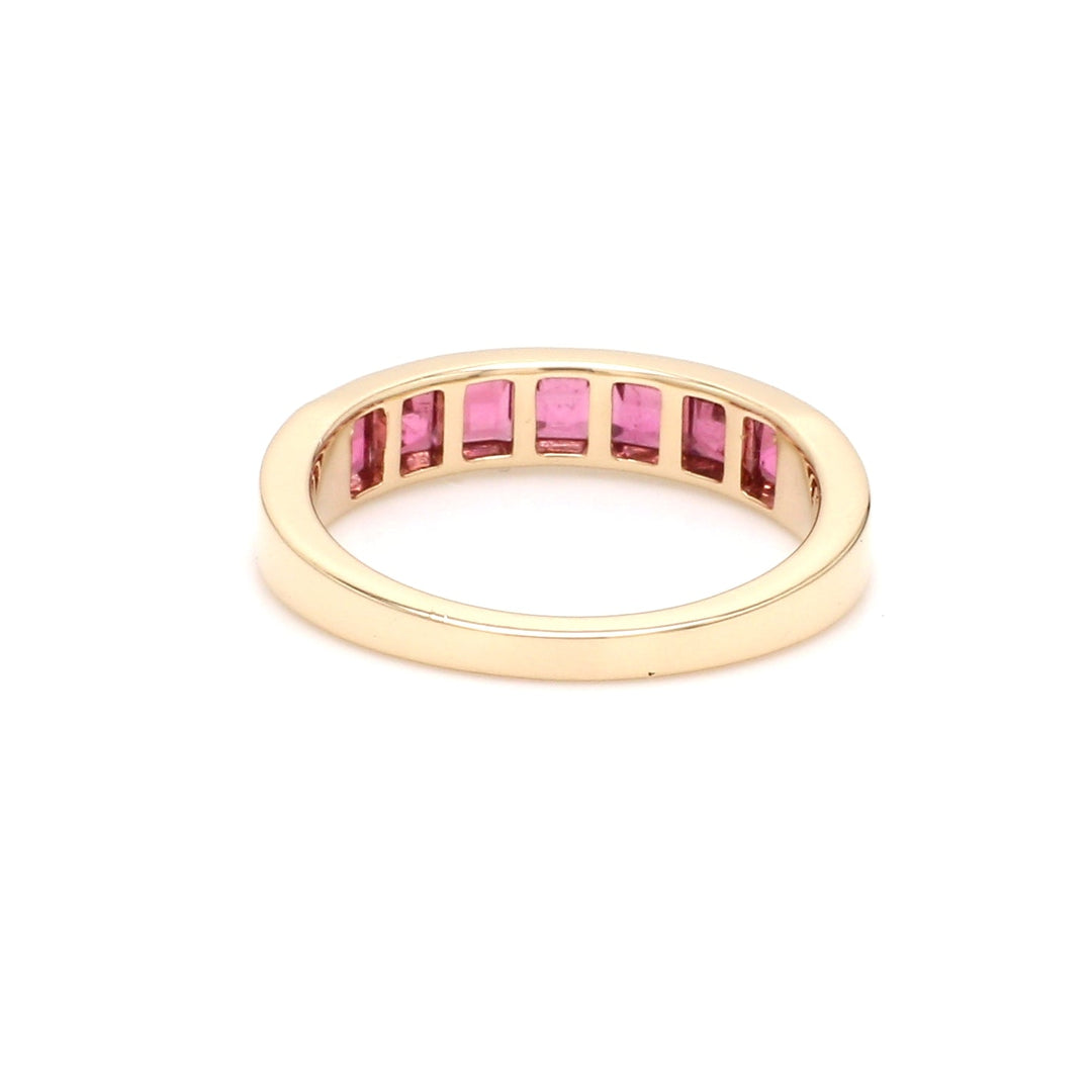 Pink Tourmaline Square Channel Set Ring - qivii