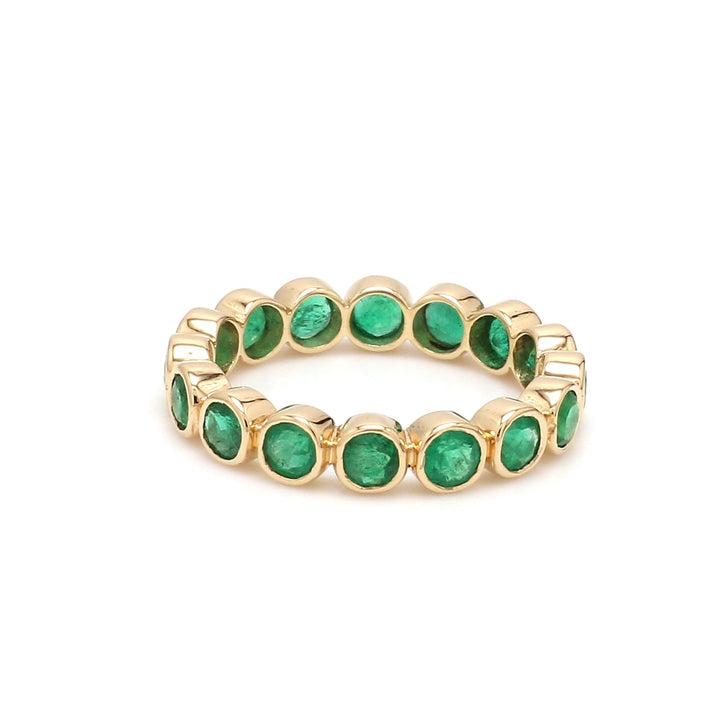 Emerald Round Bezel Set Ring - qivii