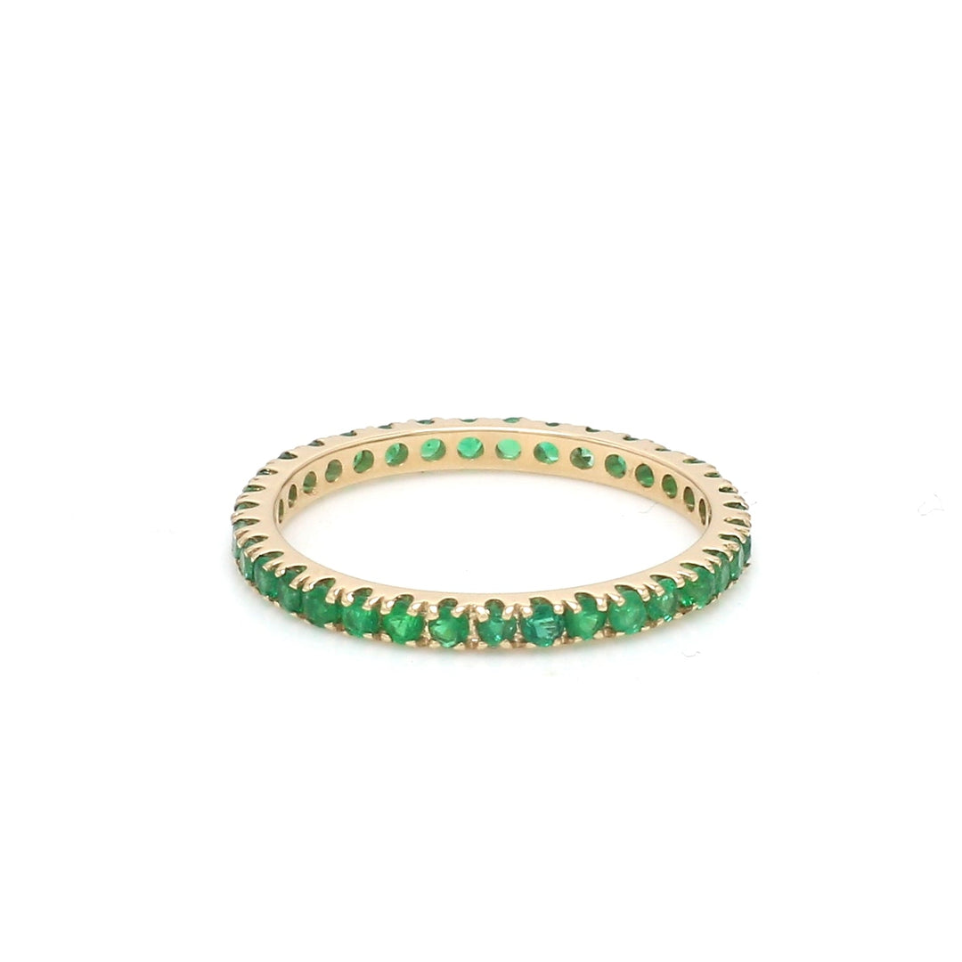 Emerald Round Thin Ring - qivii