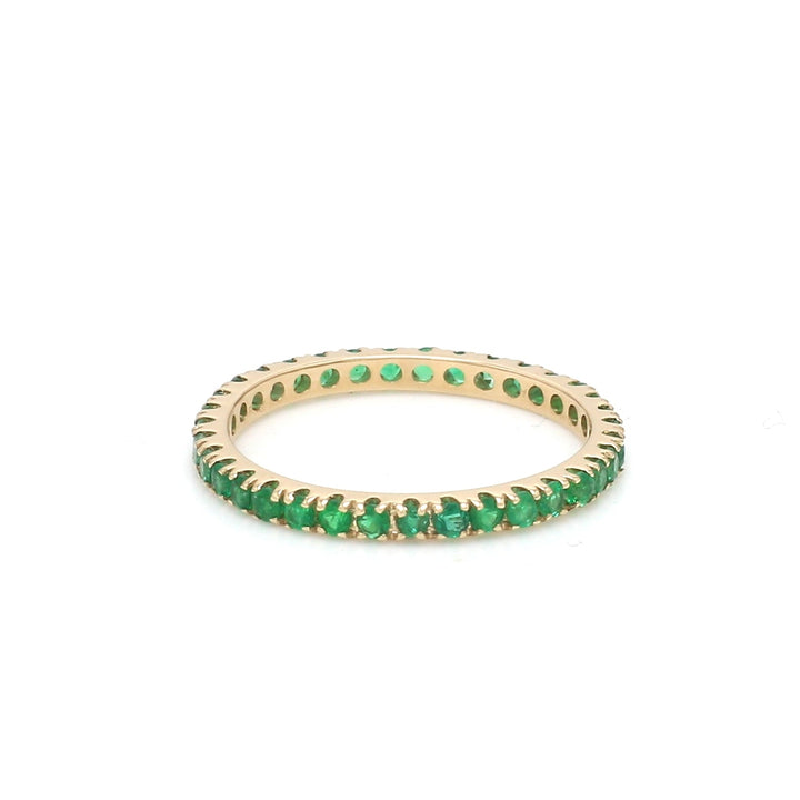 Emerald Round Thin Ring - qivii