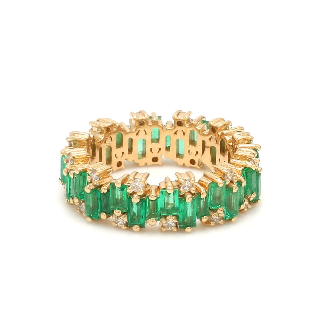 Emerald and Diamond Zig Zag Ring - qivii