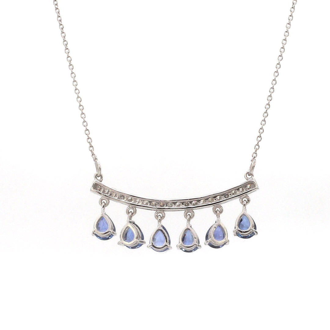 Blue Sapphire Pear Pendant - qivii