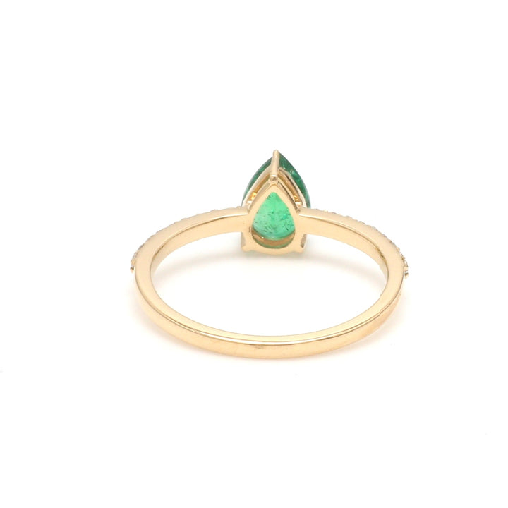 Emerald Pear Solitaire Diamond Ring - qivii
