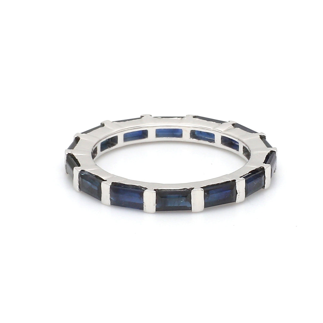 Blue Sapphire Horizontal Baguette Ring - qivii