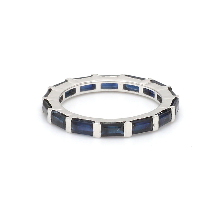 Blue Sapphire Horizontal Baguette Ring - qivii