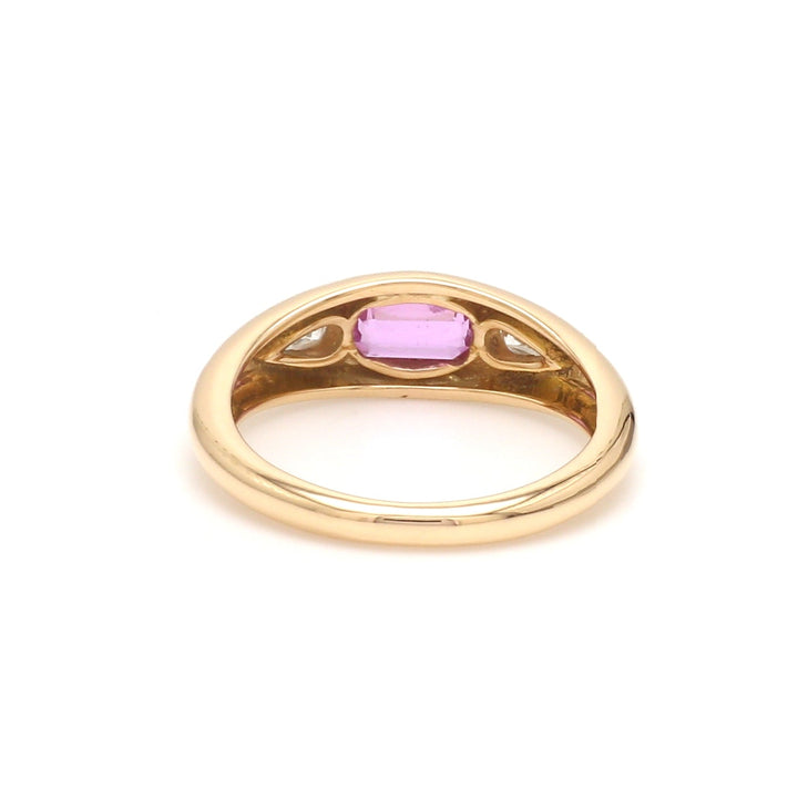Pink Sapphire Octagon Pear Diamond Mini Chunky Ring - qivii