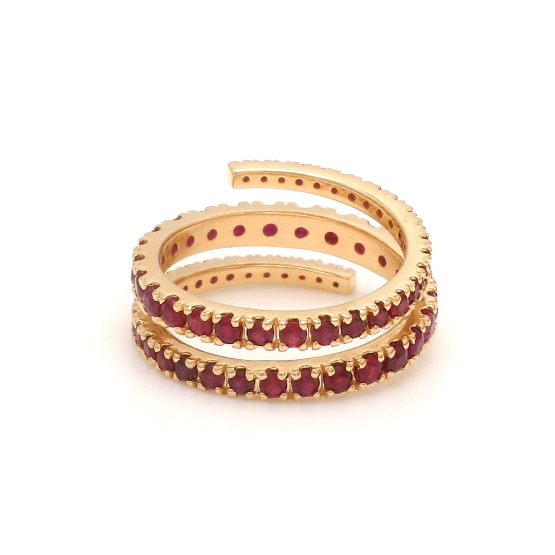 Ruby Round Spiral Ring - qivii