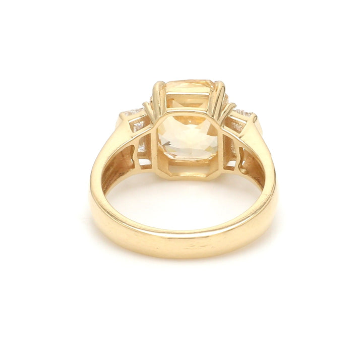 Yellow Sapphire Three Stone Ring - qivii