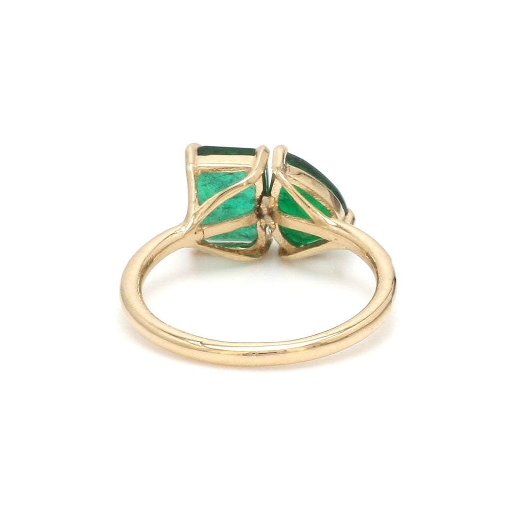 Emerald Two Stone Ring - qivii