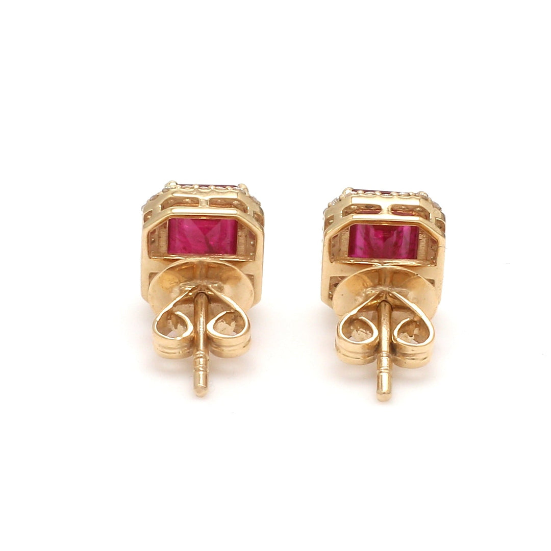 Ruby Octogen Diamond Studs - qivii