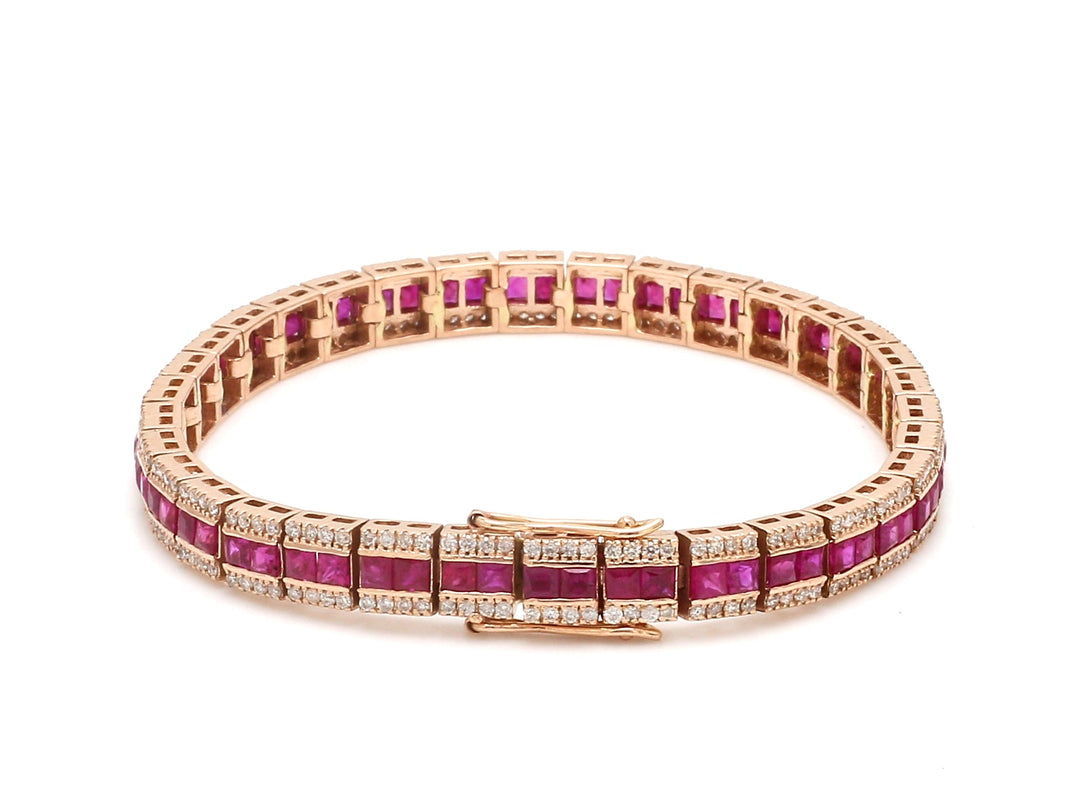 Ruby and Diamond Channel Set Bracelet - qivii