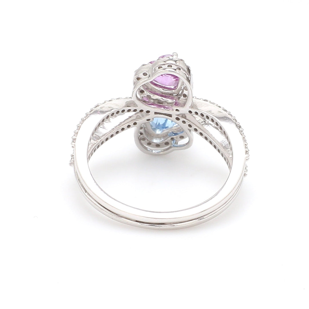 Pink Sapphire Aquamarine Ring - qivii