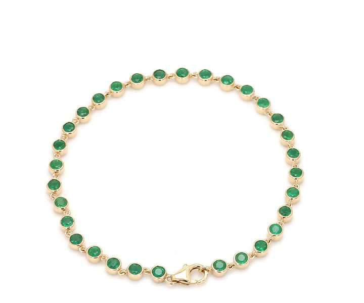 Emerald Round Link Chain Bracelet - qivii