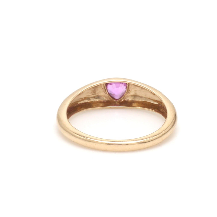 Pink Sapphire Heart Mini Chunky Ring - qivii