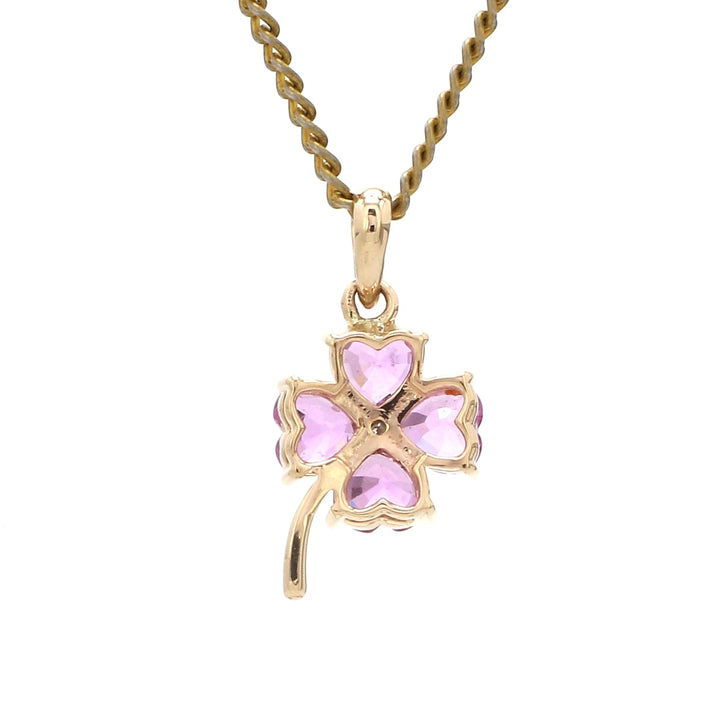 Pink Sapphire Clove Leaf Pendant - qivii