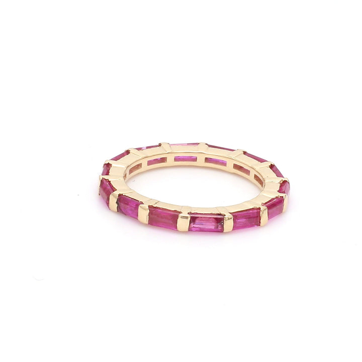 Ruby Horizontal Baguette Ring - qivii