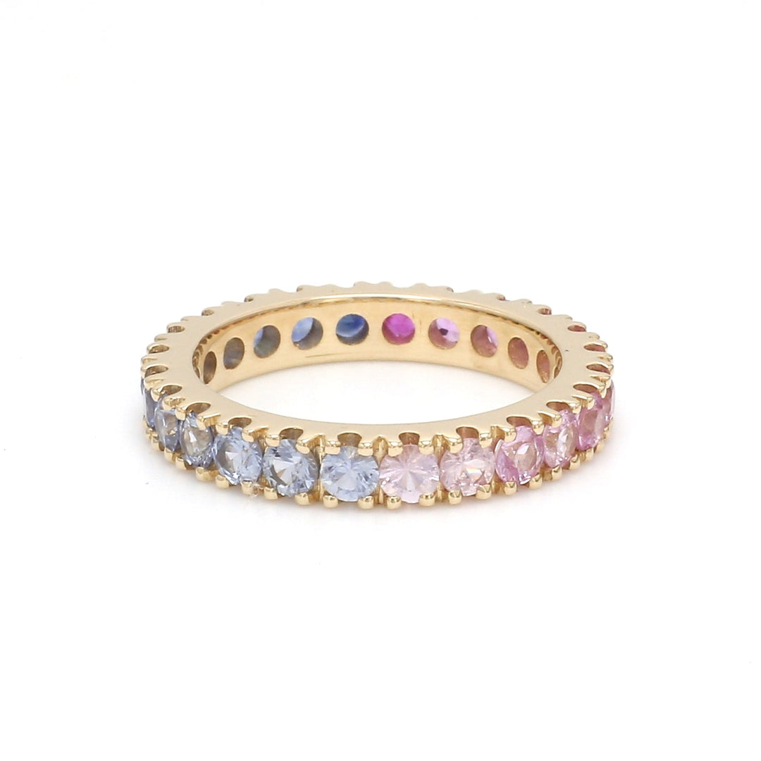 Blue Pink Sapphire Ombre Ring - qivii