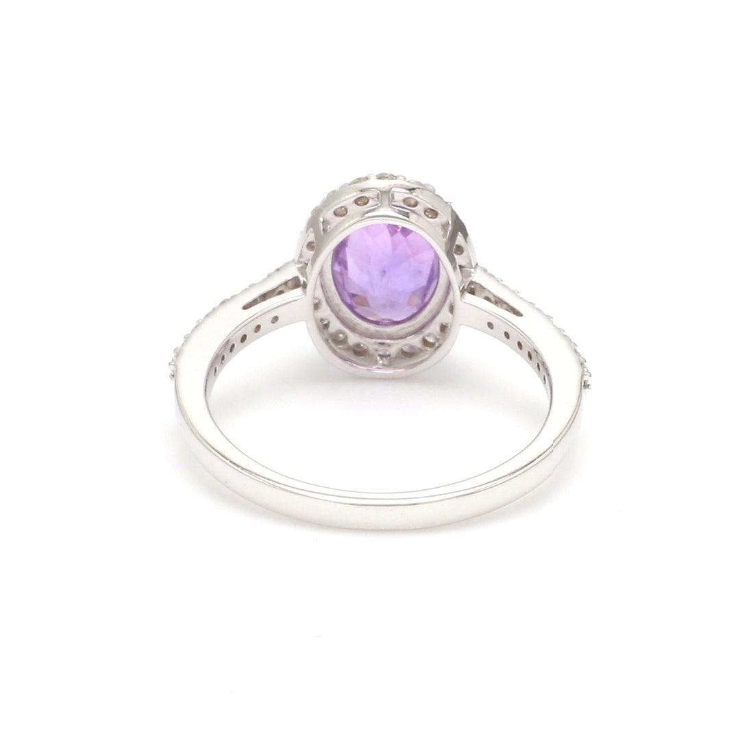 Purple Sapphire Oval diamond ring - qivii