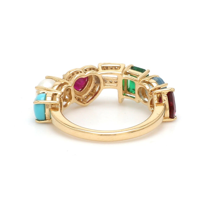 Custom Letter Birthstone Ring - qivii