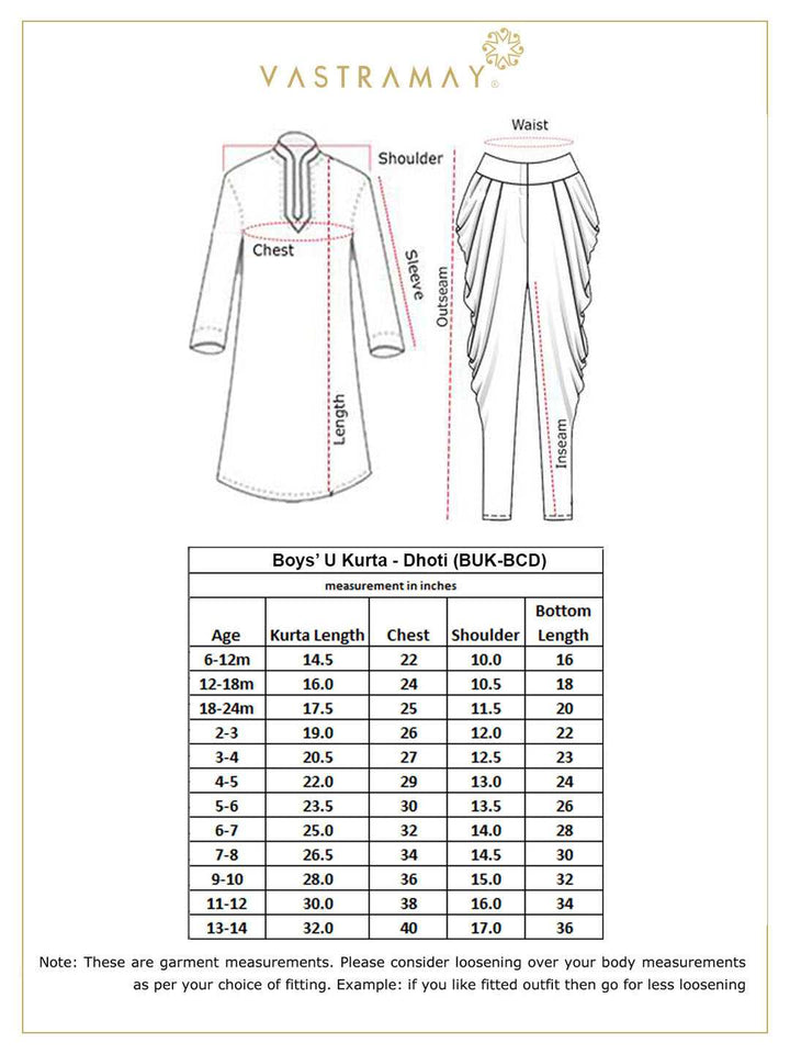 VASTRAMAY Boys' Maroon Cotton Silk Blend Kurta and Dhoti Pant Set - qivii