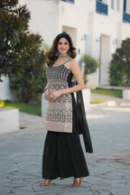 Black Georgette Sequence Embroidery Work Salwar Suit