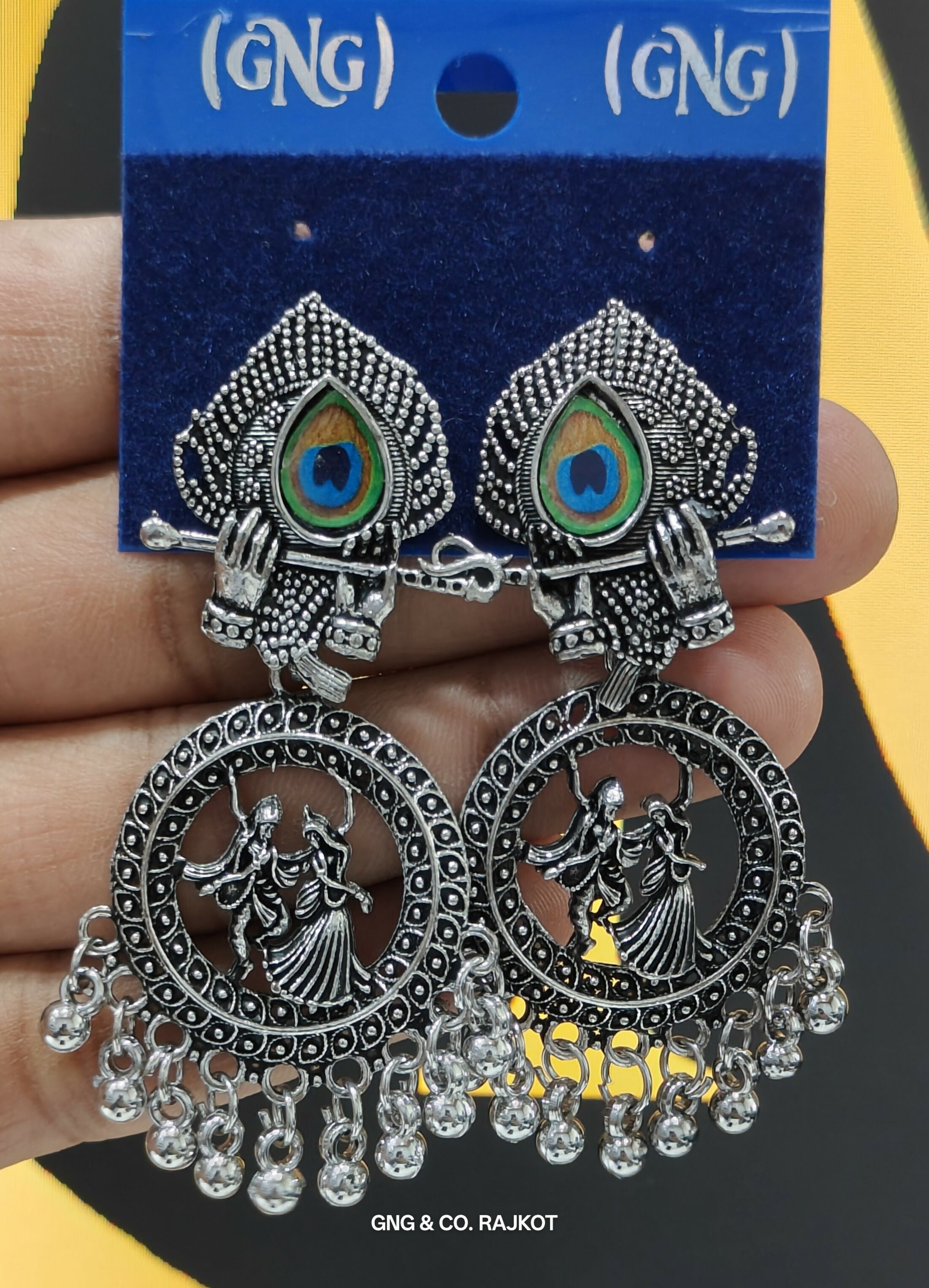 Silver Peacock Earrings