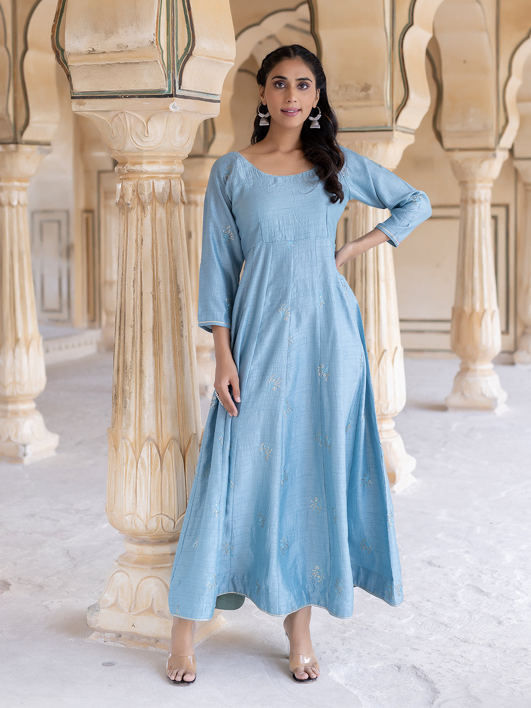 Celestial Sky-Blue Flared Kurta