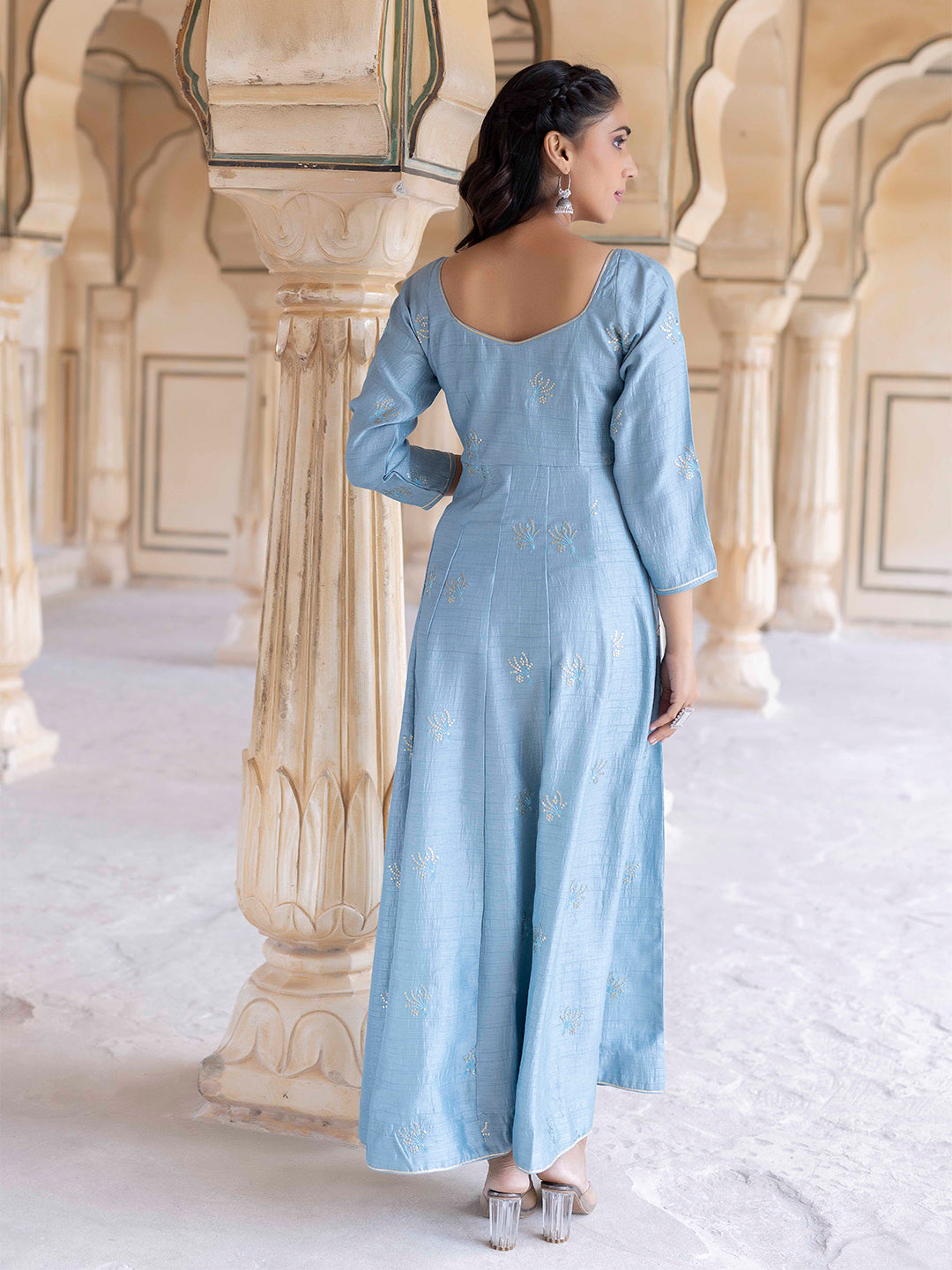 Celestial Sky-Blue Flared Kurta