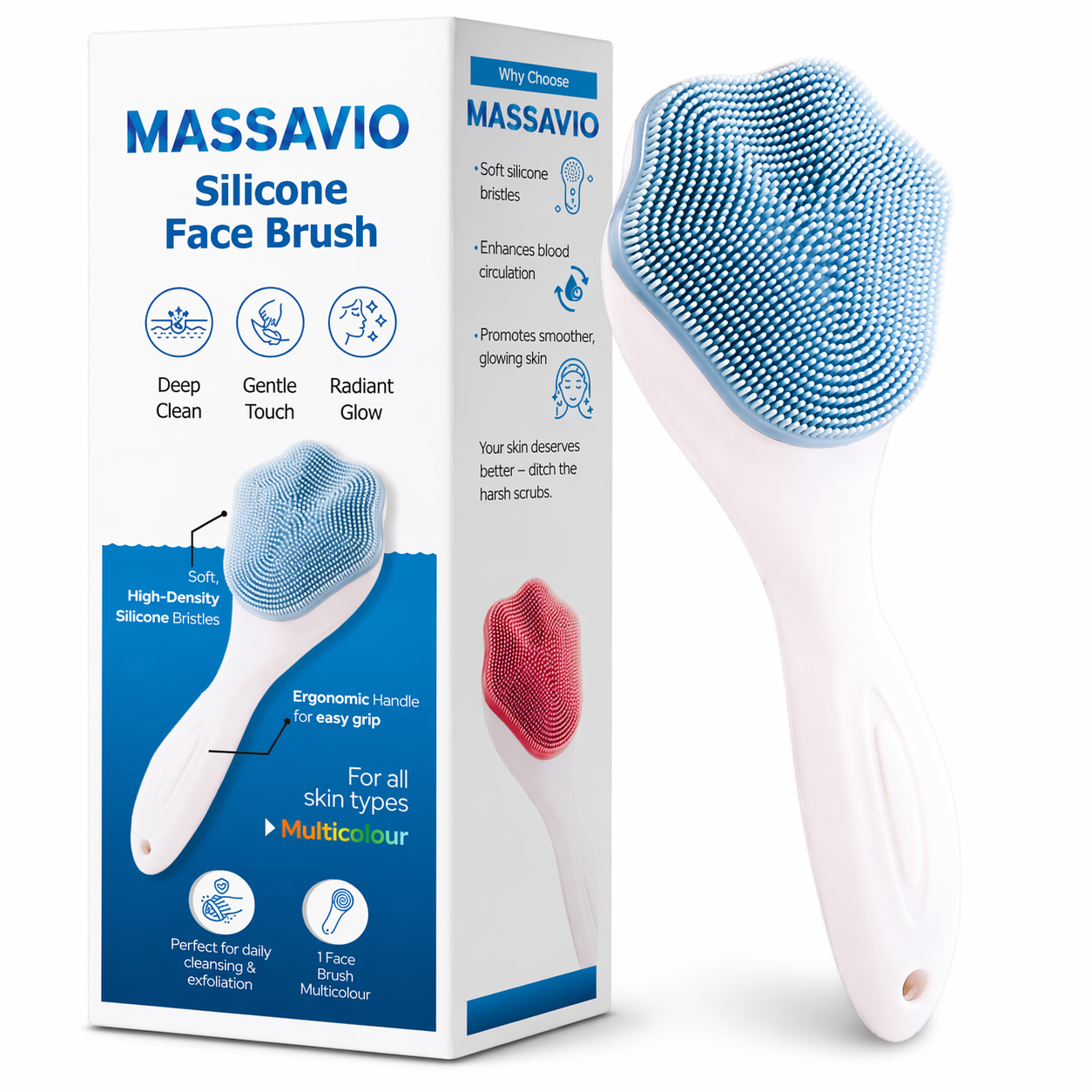 Silicone Face Brush for Daily Cleansing & Exfoliation