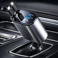 120W 4-in-1 Detachable Fast Car Charger with Built-in Cables & Smart Voltage Display