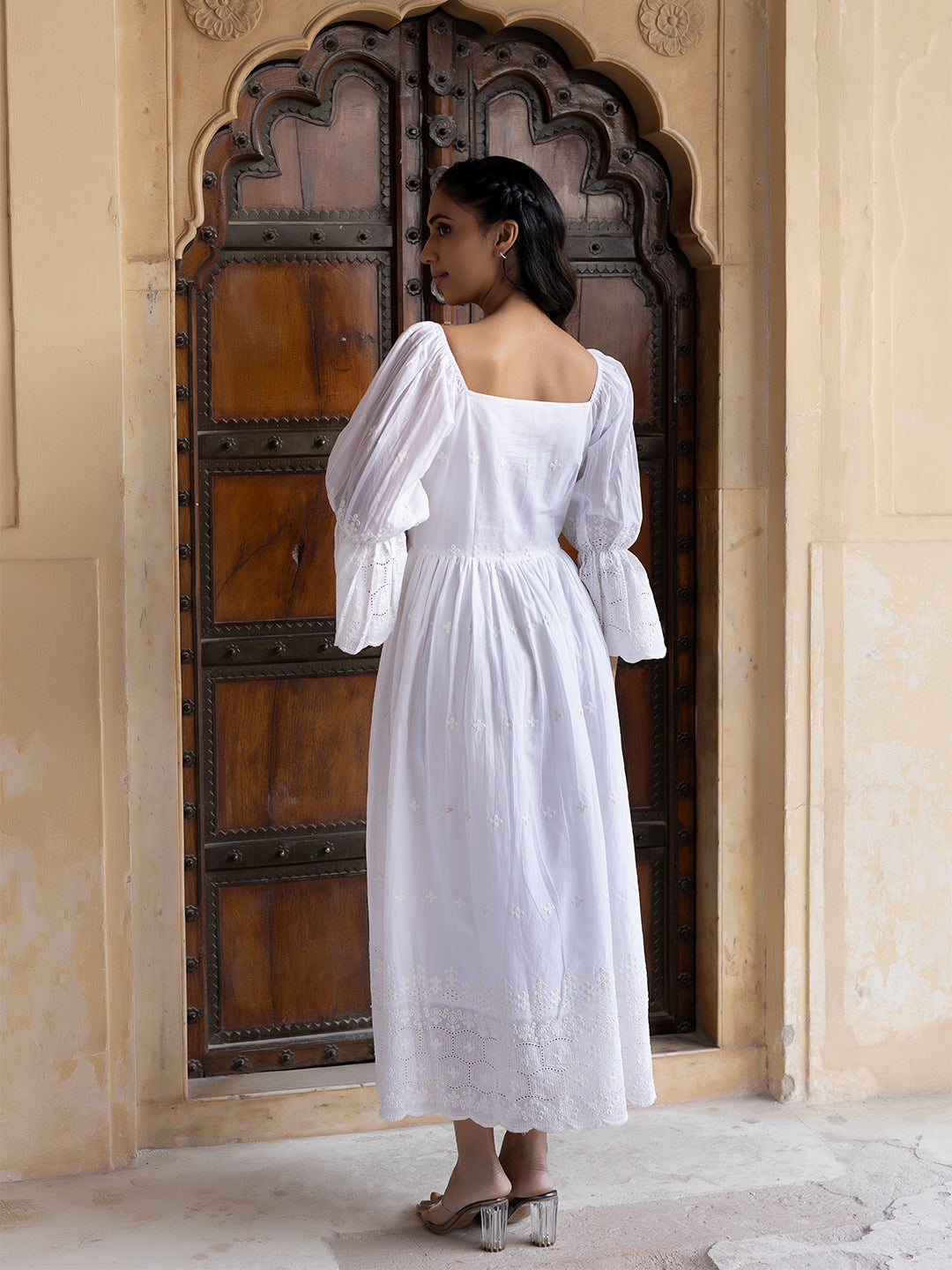 Cloude Dancer White Cotton Dress  - By Ragavi - qivii