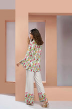 White Pure Muslin Silk Floral Print Co-ord Set