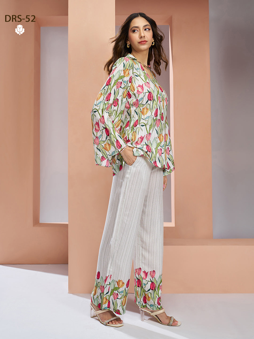 WHITE PURE MUSLIN SILK PRINTED SHIRT PANT - qivii